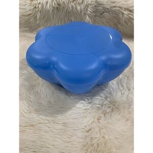 Tupperware Chip N Dip Set Blue Flower Serving Bowl Tray with Lids BPA Free